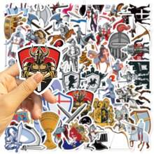 50pcs Medieval Knight Graffiti Stickers Cheap Stickers Vinyl Stickers For Diary Stickers Hand Tent Stickers Decorate Party Skateboard Phone Case Water Cup Guitar Sticker Sticker Diy Sticker Laptop Sticker - Multicolor - View 3