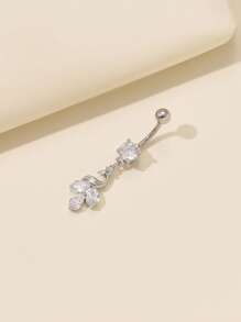 1 件女士时尚肚脐环，带长流苏，肚脐穿孔首饰，适合日常佩戴 - 銀色 - 查看 2