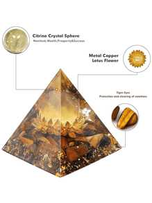 Pyramide pour énergie positive, cristaux de guérison en citrine et pierre de sable bleue orgonite pour réduire le stress, équilibrer les chakras, la guérison Reiki et la méditation. Attire la chance et le succès. Pyramide de cristaux de guérison, générateur d'énergie en cristal d'améthyste pour le yoga, Reiki et la méditation. Pyramide de météorite violette, pyramide de lotus en œil de tigre, pyramide de lotus doré en pierre de sable bleue
