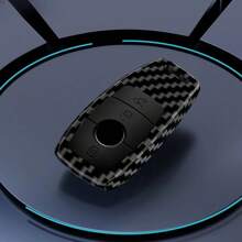 ABS 碳纤维汽车钥匙壳适用于奔驰 A C E S G 级 GLC CLE CLA GLB GLS W177 W205 W213 W222 X167 AMG 钥匙扣配件 - 黑色 - 查看 7