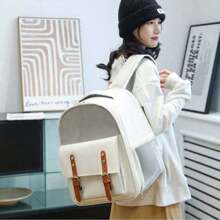 1pc Pet Carrier Backpack, Portable And Breathable Canvas Design, Comfortable And Cute, Available In Multiple Colors - Multicolor - View 10