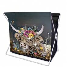 1 Set DIY Mary Sue Our Lady Eyes - Cartoon Vivid Cow & Colorful Boots Diamond Painting Kit, Canvas Material Suitable For Storage Cabinet, Large Space And Good Looking