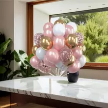 30 قطعة بالون مطاطي مطرز بنيران وأنتيكات معدنية قطر 12 إنش لحفلات الأعياد والأعراس والتزيين