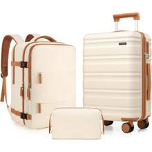 Suitcase Set 3 Piece, 20 IN Carry On Luggage With PC Hard Shell, TSA Lock Spinner Wheels Extension Handle Suitcase Set, Luggage Set With Fully Lined Interior