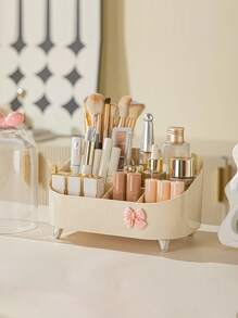 1/2/4/5/20 piezas Cajas de almacenamiento portátiles de moda, estantería con cubierta transparente para aparador, dispensador de gran capacidad para el baño, adecuado para lápiz labial, perfume, brochas de maquillaje, lápiz de cejas, accesorios para el cabello, joyas, decoración del hogar, regalos para la vuelta al cole.