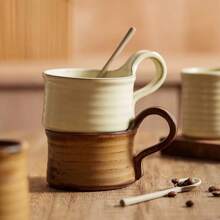 Taza de cerámica retro japonesa de café con leche, creativa y personalizada, hecha a mano antigua, taza doméstica de boca ancha, taza de agua