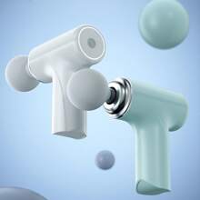 A Portable Electric Fascia Massage Gun, 4 Replaceable Massage Heads, 6-Speed Mode Adjustment, Deep Tissue Impact Muscles, Relieve Muscle Tension, For Body, Back And Neck Massage - 薄荷綠 - 查看 2