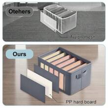 6 Grids With Washable Foldable PP Board Clothes And Trousers Storage Box - 深灰色 - 查看 8