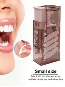 1PC 便携式牙线和牙签分配器，成人牙线棒分配器塑料自动牙线，高品质便携式迷你牙线架，适用于家庭办公桌矩形牙签收纳盒轻巧设计，紧凑型旅行盒，易于装载和携带，节省空间的口腔护理配件塑料材质，多色可选）