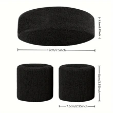 Set Of Unisex Sports Headbands And Hand Straps - 1-3 Pieces, Solid Color, Medium Stretch Polyester, Sweat-Absorbent Sports Gear, Suitable For Running, Yoga, Outdoor Activities, Basketball, Volleyball, Badminton - Not Charged