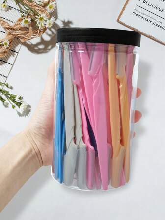 SHEIN X Milania 170pcs+Carrying Case With Multi-Color Eyebrow Trimmer And Shaver Set, Eyebrow Trimmer And Shaver, Exfoliating And Hair Removal Tool, Body Hair Trimmer And Facial And Eyebrow Shaver Set, Long Handle Blade (With Precision Protective Cover), Multi-Functional Eyebrow Trimmer Suitable For Bikini Or Travel