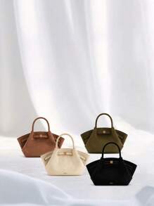 Geantă Tote Toamnă și Iarnă Nouă Geantă pentru găluște de umăr, de mare capacitate, din piele intoarsa de gamă largă, potrivită pentru petreceri, activități de team building etc.