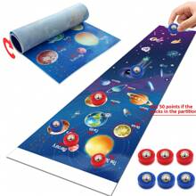 1 Set Weltraum-Erkundungs-Tisch-Curling-Spielset | Tragbares Familienspielset für drinnen und draußen mit 6 farbenfrohen Rollen – perfektes Weihnachtsgeschenk – ideales Spielegeschenk zu Weihnachten, Halloween und Thanksgiving
