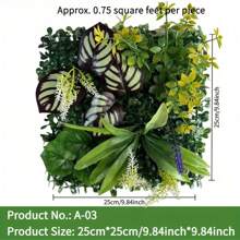 CTSZOOM Disponible en 23 estilos, paneles de pared de césped artificial, múltiples estilos con césped, follaje floral artificial, césped artificial, alfombras de césped artificial, decoración de pared exterior, decoración de boda, decoración navideña, follaje artificial, césped artificial, 100 bridas, pared de plantas, decoración de pared verde de 10x10 pulgadas