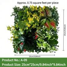 CTSZOOM Disponible en 23 estilos, paneles de pared de césped artificial, múltiples estilos con césped, follaje floral artificial, césped artificial, alfombras de césped artificial, decoración de pared exterior, decoración de boda, decoración navideña, follaje artificial, césped artificial, 100 bridas, pared de plantas, decoración de pared verde de 10x10 pulgadas