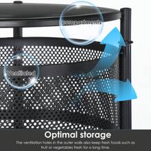 OYAJIA 6-Tier Round Rotating Kitchen Storage Cart: Space-Saving With 5 Circular Rotating Shelves. Ideal For Vegetables, Fruits & Kitchen Essentials. Mobile, Versatile & Perfect For Corner Organization