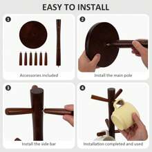 Wood Mug Tree 1 Pack, Steady Mug Organizer Stand For Countertop, Mug Holder For Coffee Bar Accessories And Décor Organizer Station(MH271)