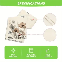 1pc Vintage Floral & Eucalyptus Leaf Pattern Polyester Table Runner - Farmhouse Style, Suitable For Spring/Summer Restaurant Decor, Home And Outdoor Use, Pine Leaf Pattern, Room Decor, 33*183cm/13*72in - Multicolor - View 7
