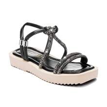 Girls' Sandals With Shiny Straps Comfortable And Light Original Offer - màu đen - Xem 3