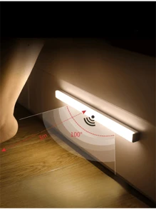 1 szt. Długie światło szafkowe, światło z czujnikiem LED, ciepłe światło, regulowane, ładowane przez USB, odpowiednie do sypialni, salonu, kuchni, garderoby, korytarza, łatwa instalacja, energooszczędne, miękkie oświetlenie, światło nocne