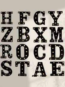 1pc 21.8cm/8.58in Holiday Party Lighting, Christmas Decor Light, Outdoor LED Light, Digits 0-9, Letters A-Z, Christmas Decor Digit Light, Holiday Accessories, Wedding Birthday Party Supplies, Room Scene Decoration - Black - View 10