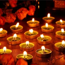 10/50/100 Pieces Circular Paraffin Wax Candles, Burn Time 2 Hours(S), 4 Hours(L), Romantic Set Up, Smokeless, Dripless, Suitable For Home Decor, Party, Romantic Decoration, Swimming Pool, Spa, Wedding