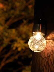 1pc Solar Crackle Ball Hanging Solar Crackle Hanging Solar Light Decorative Light Outdoor Garden Courtyard Wall Landscape Wall Holiday Decoration Tree Hanging Solar Light, Courtyard Decoration Crackle Ball Solar LED Light, Home Decor Garden Outdoor Solar Crackle Light, Holiday Christmas Ramadan Decoration Solar Outdoor Light, Fairy Light, Camping Light