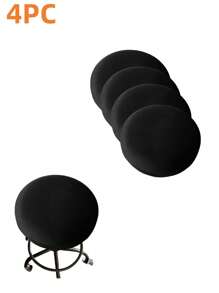 1/4/6pcs Water-Resistant Round Bar Stool Covers, Stool Seat Slipcovers Round, Stool Covers Round 4 Packs Bar Stool Covers Watedrproof PU Stool Slipcover With Elastic Stool Cushion Round Bar Stool Seat Covers For Bar Round Chair,Resistant Removable Cushion Covers