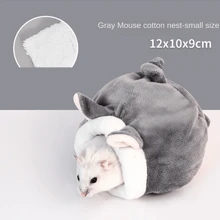 1 pièce Cage de litière pour hamster, maison d'hiver en velours de corail chaude, nid pour petits animaux, sac de couchage pour rongeur, lit douillet en polaire pour cochon d'inde, nid douillet pour petits animaux, couleur d'expédition aléatoire