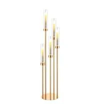 5-Head Candle Holder Set, Electroplated Wedding Aisle Candle Stand, Wedding Decoration For Hotel, Restaurant, Birthday Party, Home