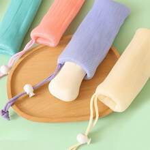 1/4 件去角质网状香皂收纳袋，加厚抽绳洁面泡沫袋，保持香皂清新洁净，适用于浴室、旅行、露营、大学宿舍、极简主义、学生、男士、女士、旅行配件、返校用品、宿舍必需品 - 多色的 - 查看 1