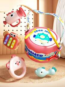 Baby Hand Clap Drum Small Trumpet Chewable Percussion Musical Instrument, Collapsible Striking Drum Early Education Music Toy