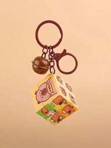 Móc khóa hình hoạt hình Capybara 3D có chuông - Có móc khóa hình con tôm hùm, Thích hợp cho ví nữ, ba lô, đồ trang trí điện thoại, phụ kiện móc khóa - Quà tặng sáng tạo cho sinh nhật, đám cưới, tiệc ngày lễ - Nhiều màu - Xem 1