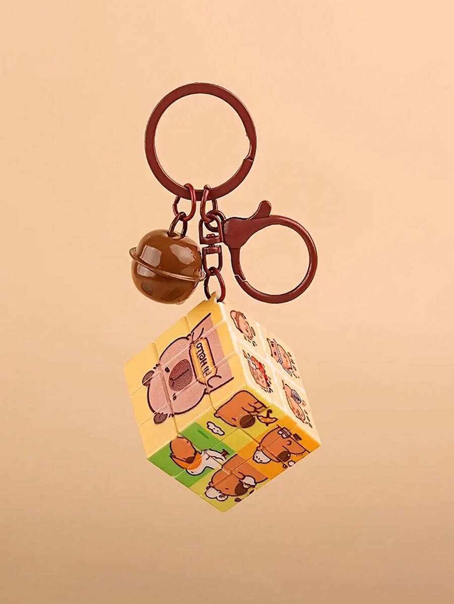 Móc khóa hình hoạt hình Capybara 3D có chuông - Có móc khóa hình con tôm hùm, Thích hợp cho ví nữ, ba lô, đồ trang trí điện thoại, phụ kiện móc khóa - Quà tặng sáng tạo cho sinh nhật, đám cưới, tiệc ngày lễ - Nhiều màu - Xem 1