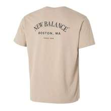 New Balance 男士短袖 T 恤上衣，运动休闲健身跑步 T 恤，AMT51374-SOT - 駝色 - 查看 2