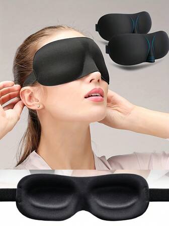 3D-kontursömnmask - Ultramjuk ögonmask i minnesskum, lämplig för djup sömn med snabba ögonrörelser, resor och tupplurar - Blockerar lätt, justerbar passform, mjuk polyester, lätt 3D-ögonmask för fridfull sömn - mjuk vaddering ögonbindel och ögonmask för avslappning och komfort under sömn, skola, tillbaka till skolan, resor, researtiklar, hemtillbehör, ögonmask, sömnmask