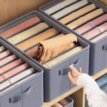 6 Grids With Washable Foldable PP Board Clothes And Trousers Storage Box - 深灰色 - 查看 11