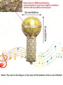Juego de 5 micrófonos inflables dorados, props decorativos para eventos musicales, instrumentos novedosos de color aleatorio, recuerdos para fiesta de los 80s y 90s, accesorios para fotos de actuaciones, decoración para fiesta de cumpleaños de hip hop y discoteca, decoración para fiesta de concierto musical, decoración de escenario para cosplay, decoraciones de Halloween, suministros para fiestas de Halloween, decoraciones navideñas
