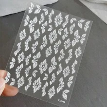 1 Miếng dán móng tay nghệ thuật thiết kế cánh hoa trang trí vẽ tay siêu tinh tế, có các yếu tố cánh hoa nổi như hình ô liu, bướm và cánh hoa đơn, thích hợp cho phụ nữ và trẻ em gái tự làm thay thế cho đồ trang sức hoa - Nhiều màu - Xem 8
