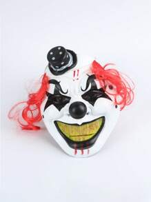 1 Piece Of Clown Mask With Top Hat, PU Material Fits The Face Comfortably, Halloween Mask, Horror Mask, Carnival Party Masquerade Mask, Role-Playing Mask, Film And Television Stage Performance Prop Mask, Prank Prop, Halloween Decoration Mask, Festival Event Accessories, Family Leisure And Entertainment Accessories, Suitable For Men And Women To Wear Masks - Multicolor - View 13