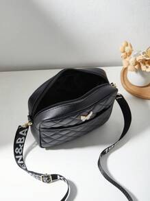 Minimalist Diamond Pattern Quilted Butterfly Embroidered Handbag, Multi-Pocket Casual Crossbody Bag, Sports Camera Bag, Ladies Shoulder Bag, Wallet, School/Business Bag, Personalized Gift, Best Friend Present, Custom Luggage