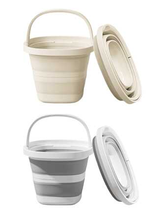 1 Folding Barrel 5L/10L Capacity, Portable Plastic Bucket, Will Not Take Up Too Much Space When Folded, Portable Outdoor Car Fishing Bucket, Home Large-Capacity Dirty Laundry Basket, Laundry Bucket, Foot Soaking Bucket, Multi-Function Folding Folding Bucket, House Organization Storage Box