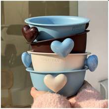 2 Packs Of Girly Heart Drain Basin Set Convenient And Practical Design Sense Suitable For Kitchen And Home Use Modern Drain Pan Perfect For Preparing And Cleaning Up Food With Ease - Multicolor - View 2