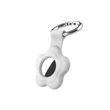 1pc Flower Shaped Silicone Protective Case With Keychain, Compatible With Apple AirTag Tracker, For Backpack, Keys, Pets And Other Items Anti-Lost Protection