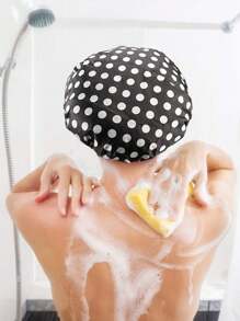 4 Stücke Duschhaube für Frauen, elastisch und wiederverwendbar, Haarbadekappe, Doppelschicht wasserdicht Badehaube, Haarpflege-Produkte und Zubehör für Friseur-Salon, Schönheits-Reiseaccessoires