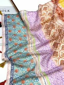 Women's Simple Printed Scarf, Fashion Scarf, New Spring/Summer Sunscreen Beach Shawl, Linen Feel Shawl For Women - Multicolor - View 10