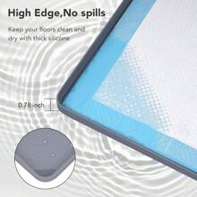 1pc Silicone Dog Puppy Pee Pad Support Stand, 24 X 24 Inch Leak-Proof High Rim, Portable & Easy To Clean, Leakproof Dog Training Mat With Square Tray For Home Floor Protection (Black)