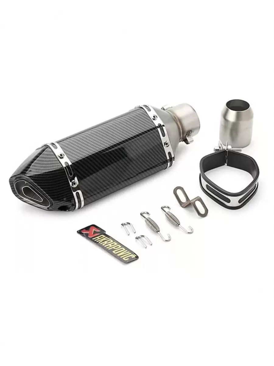 Universal Motorcycle Exhaust Muffler Pipe 51mm - Black - View 1