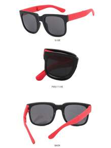 1pc New Foldable Fashion Glasses For Kids, Suitable For Boys & Girls, Fully Foldable Design, Deformation Resistant, Suitable For Outdoor Photography, Outdoor Activities - Multicolor - View 3