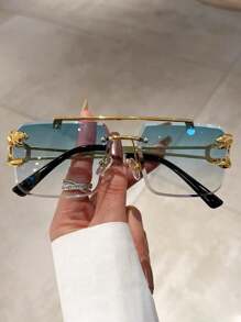 4 Pieces Frameless Fashion Glasses For Women, Black Fashion Glasses For Men, Y2k Fashion Glasses, Carnival Eyewear, Suitable For Sports, Traveling, Festival Wear, Beach, Driving, Going Out Wear, Vacation, Street, Sport Style, Fishing, Street Wear With Accessories, Outdoor Activities, Party, Summer Vacation Beach Festival Accessories,